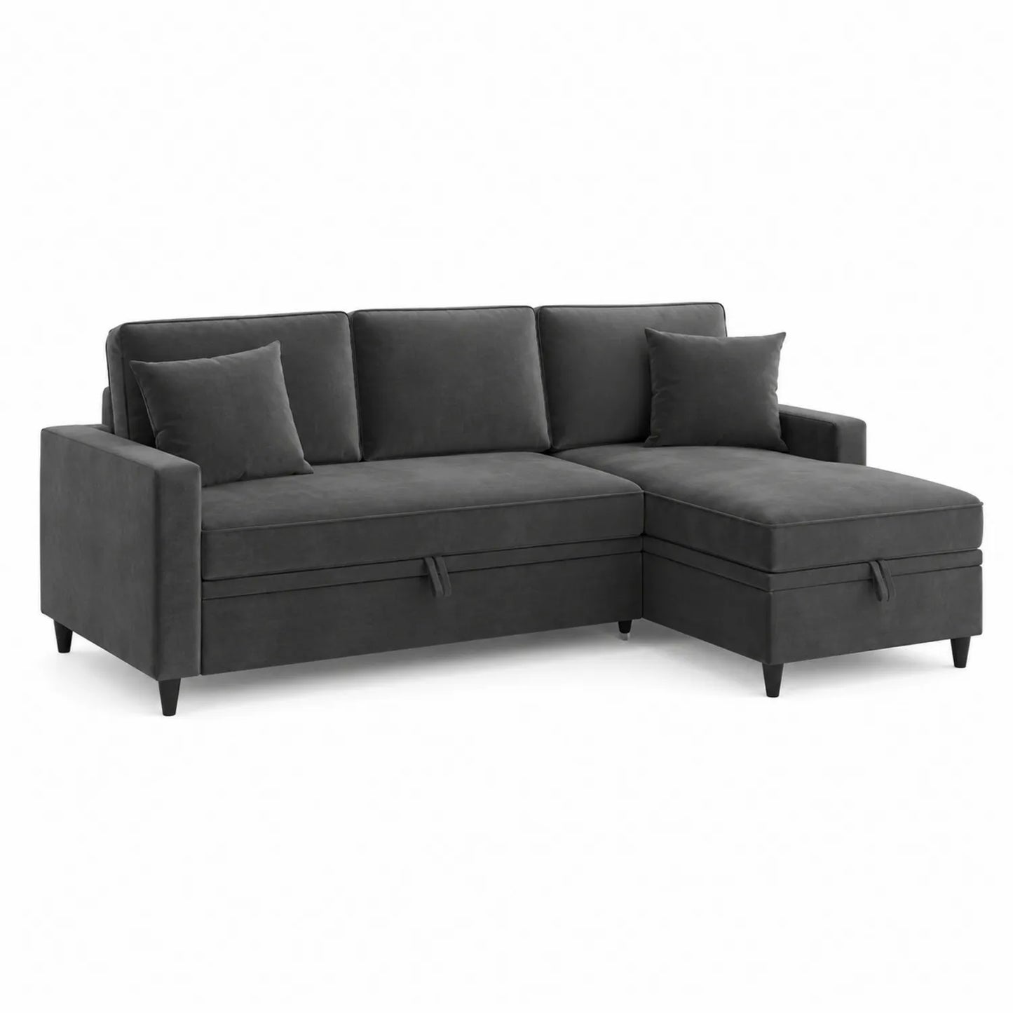 Narożnik tapicerowany L z mikrofibry Szary 250x150x80 cm