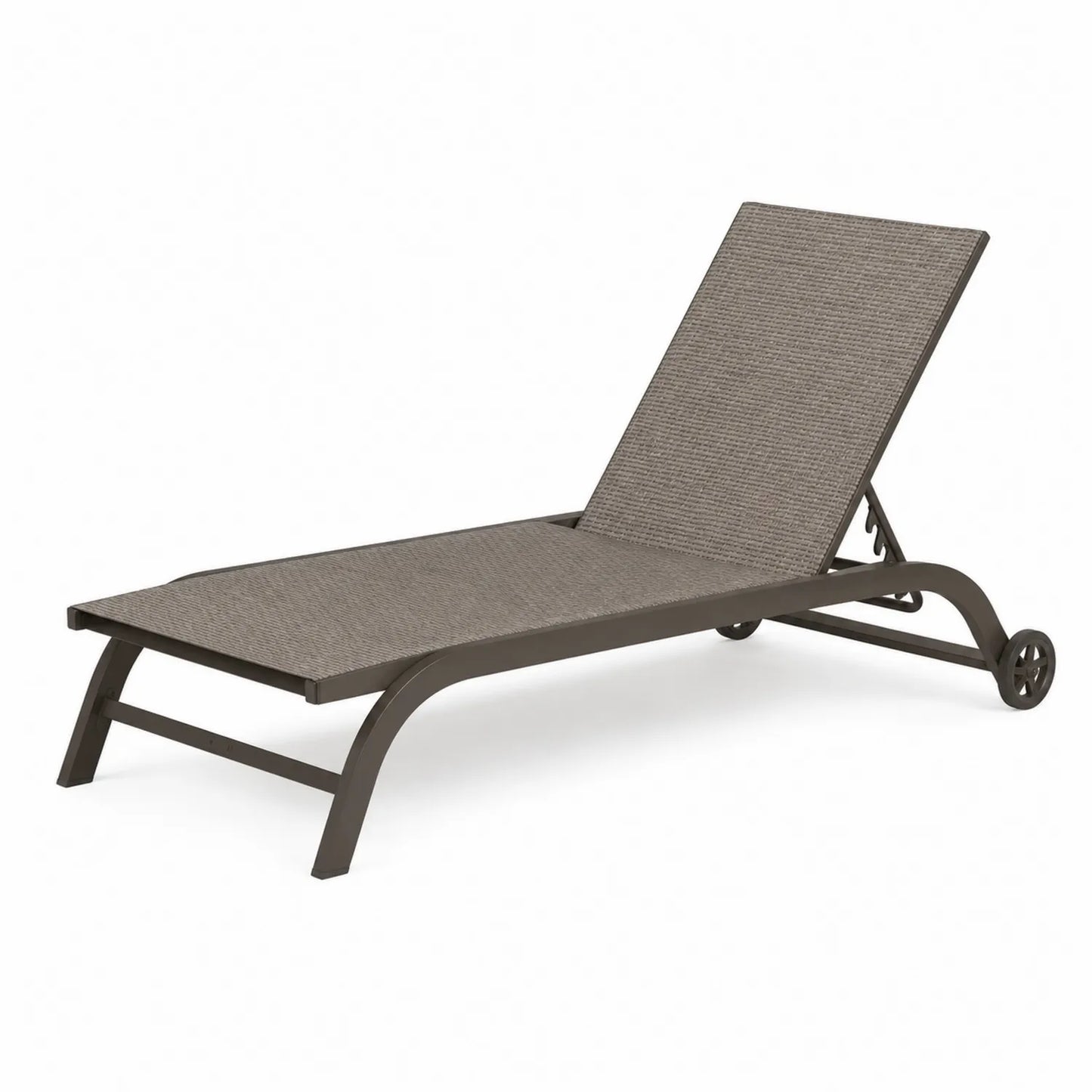 Leżak ogrodowy aluminiowy z tkaniną tekstylną brązowy 200x65x35 cm