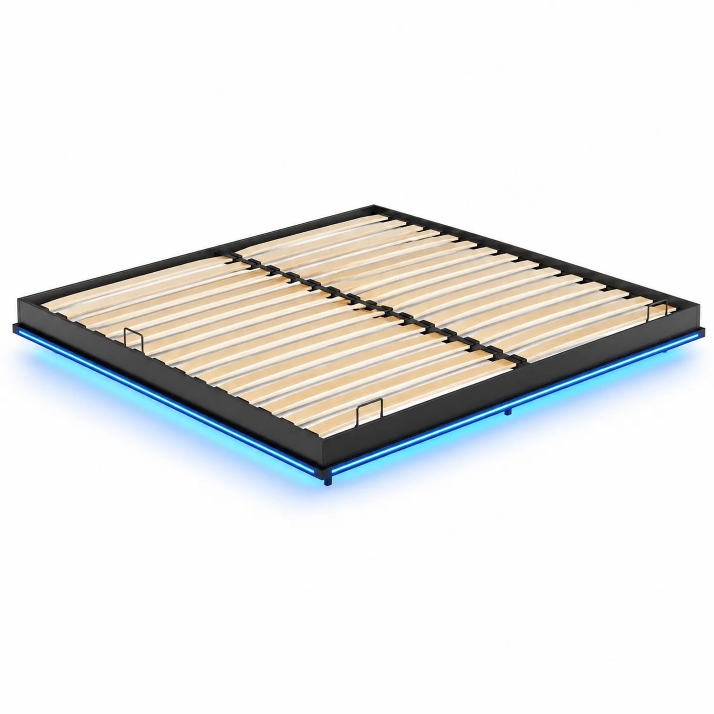 Metalowe łóżko z oświetleniem LED 200x200 cm
