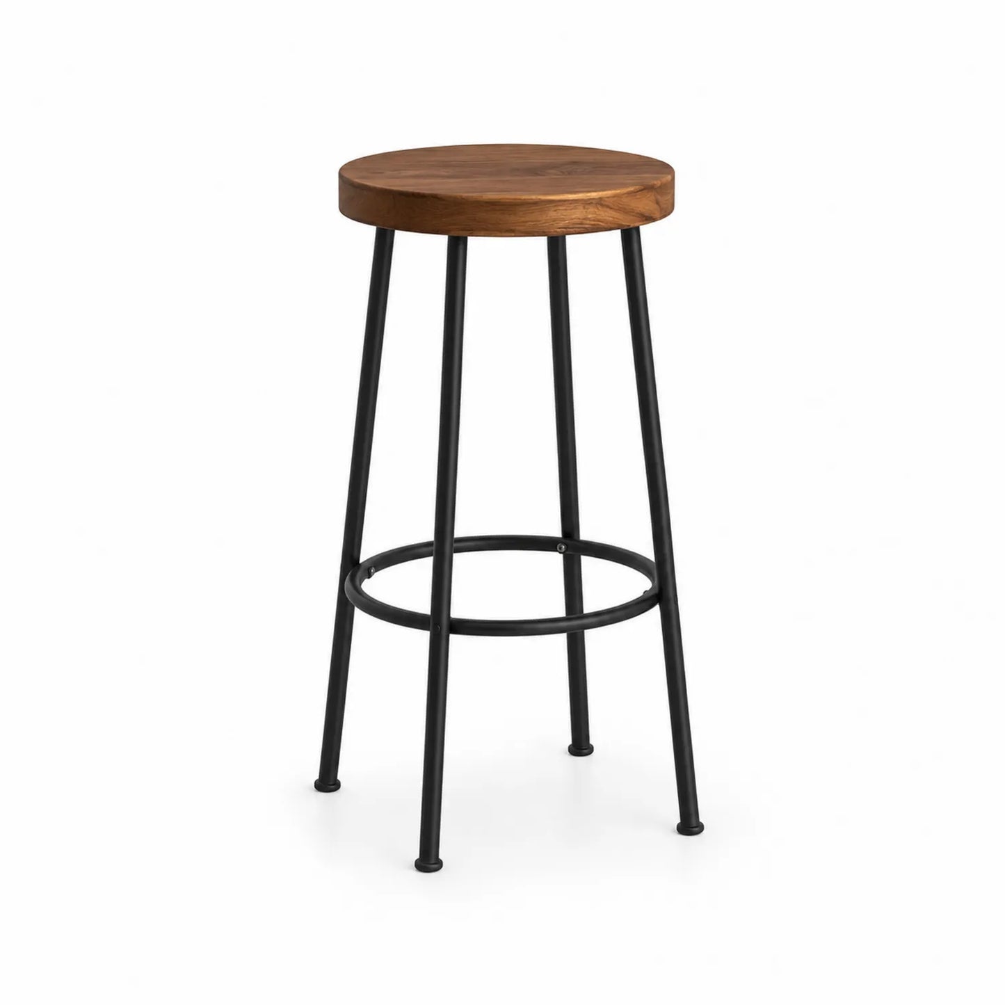 Stołek barowy drewno dąb stalowy czarny 75 cm