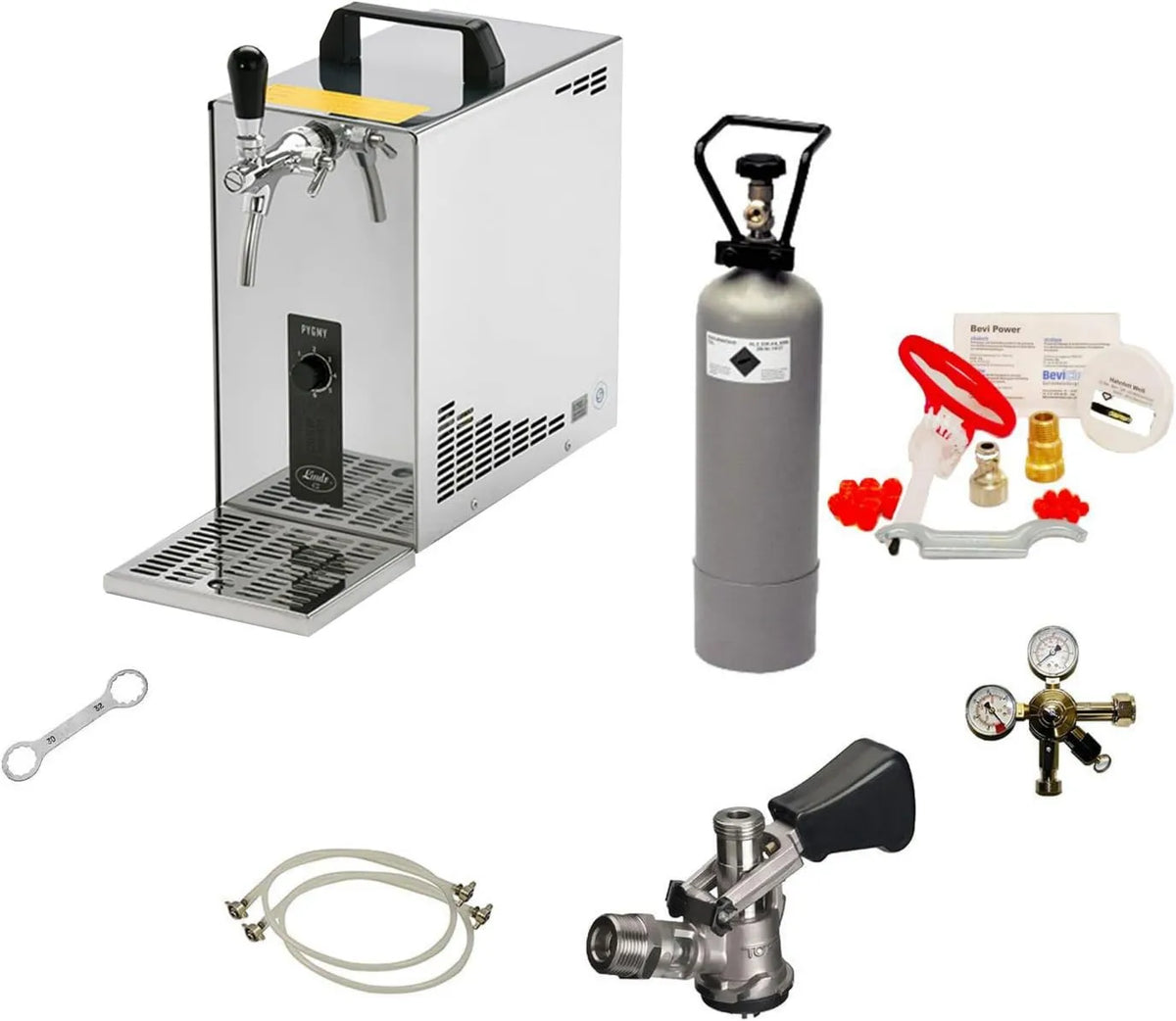 ich-zapfe.de, Kran kuchenny PYGMY 25, 5 l, zielony, pompa maszynowa z pro piwo 1 linia, 35 litrów / h, Adapter 5 litrów