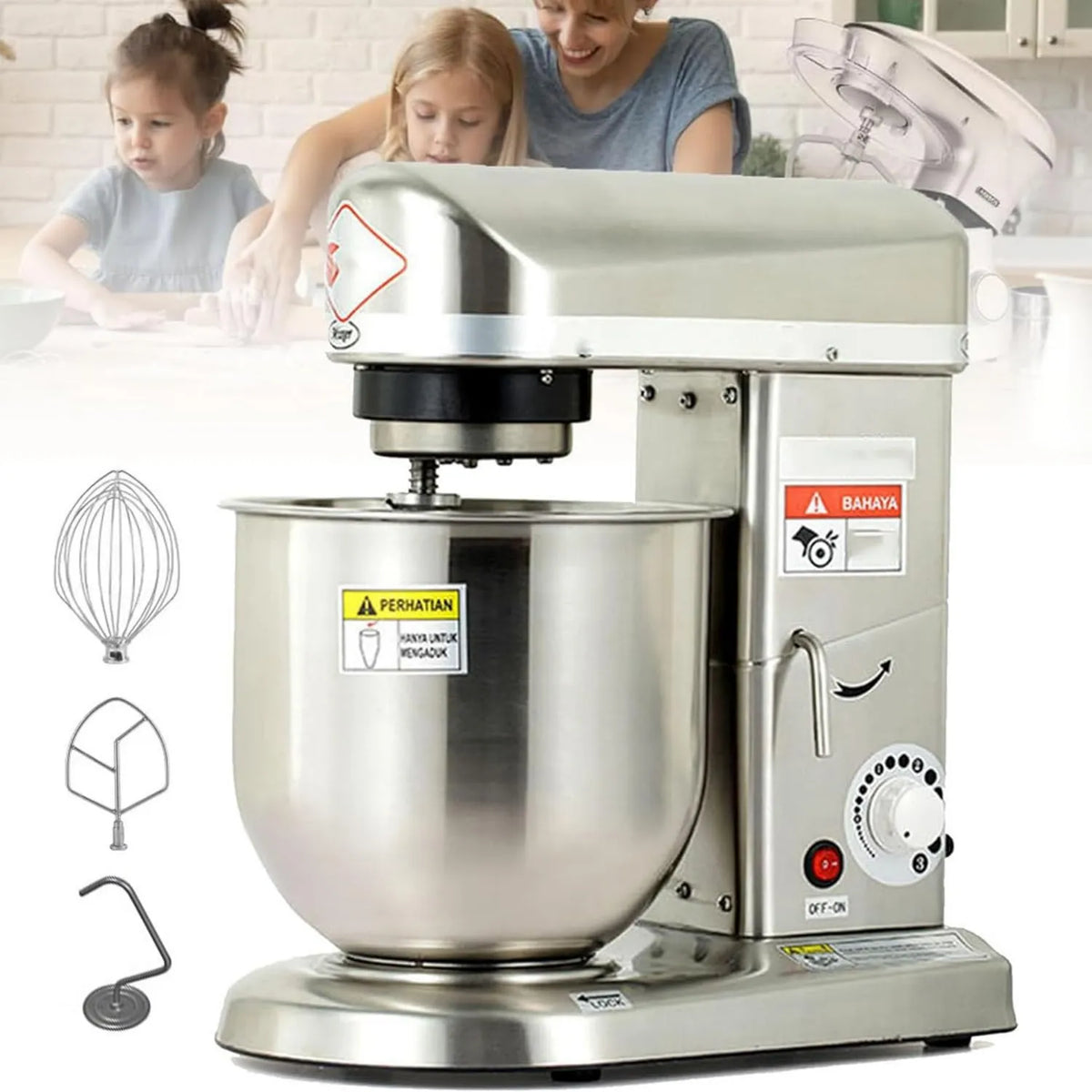 DHMYDPDZ robot kuchenny, Robot srebrny- 5 l, 5 l, Profesjonalny, Stal nierdzewna, Srebro, Niski poziom hałasu Kuchnia Socle Beater srebrny-5 l