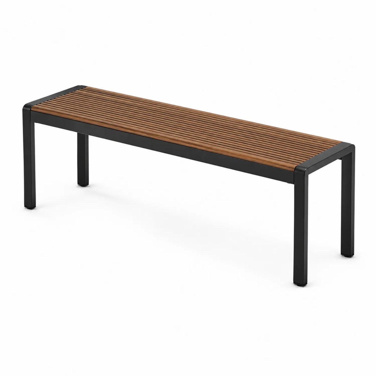 Ławka ogrodowa aluminiowa z drewna tekowego 180x40x45 cm
