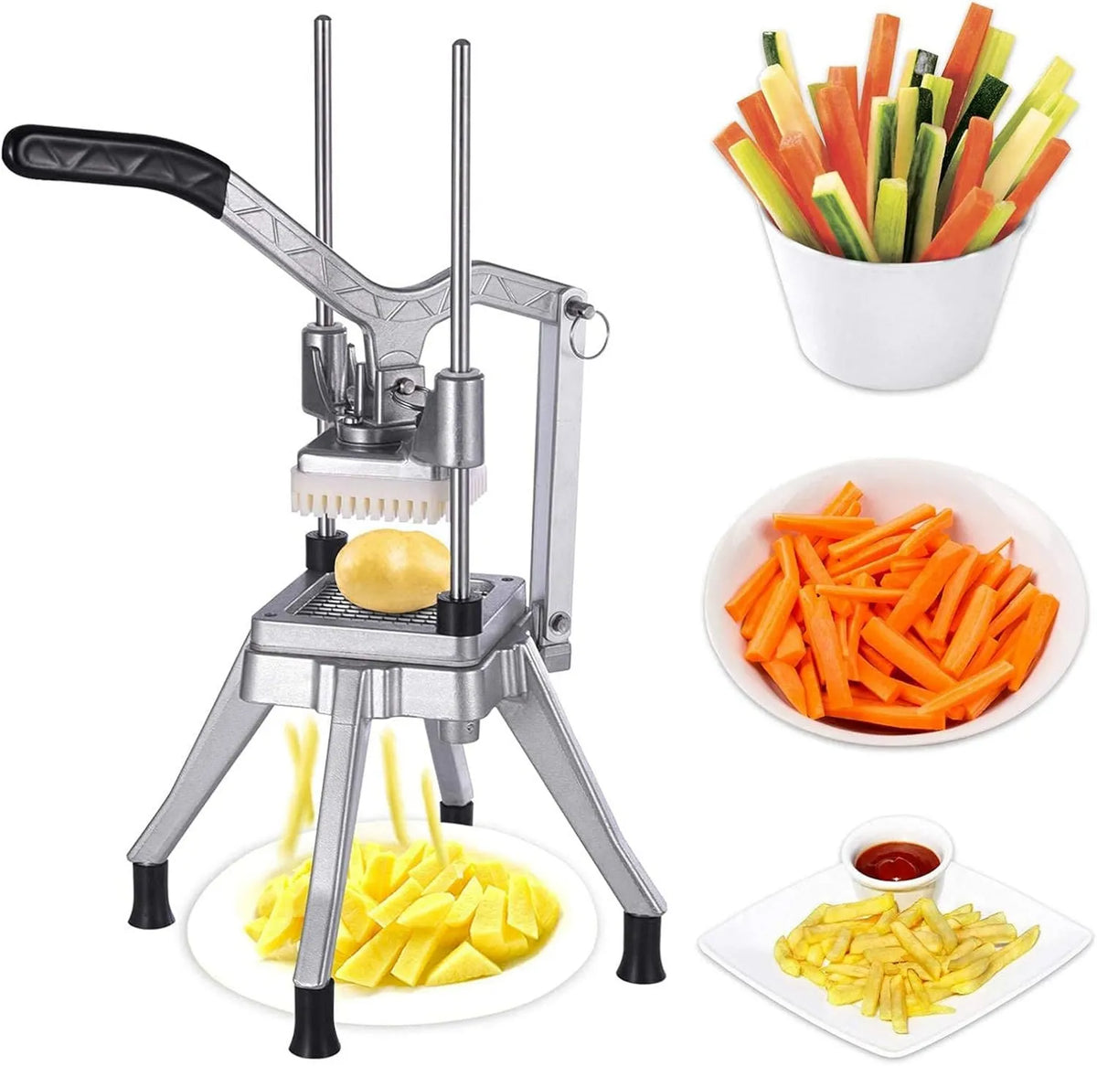OWOHYG krajalnica, Elektryczny, Owocowy i roślinny Cutter, do profesjonalnego Julienne Puchar Warzywny, Stal nierdzewna Frites Cup, Cube Cup Owocowy