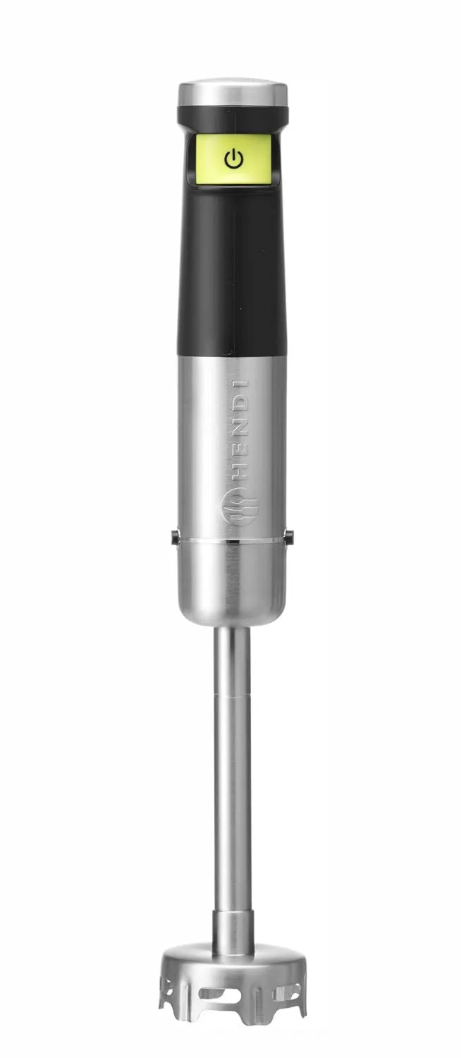 HENDI, Mikser, 150 W, stal nierdzewna, regulowana prędkość z 1 przyciskiem czujnika, 2 akumulatory litowe, ø65x, 390 mm