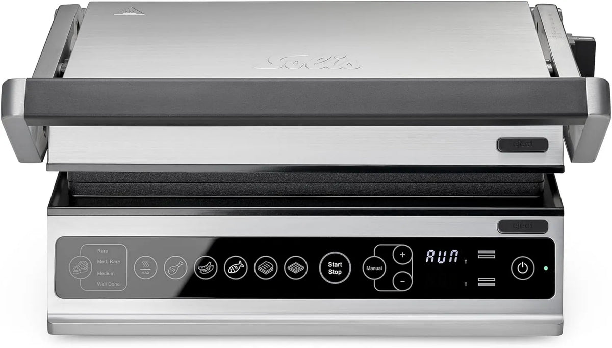 Solis grill elektryczny, Toster ze stali nierdzewnej, 180 ° składane elektryczne grill, Kontakt Grill Pro, Grill warzywny, typ 7953, aparatura do panini