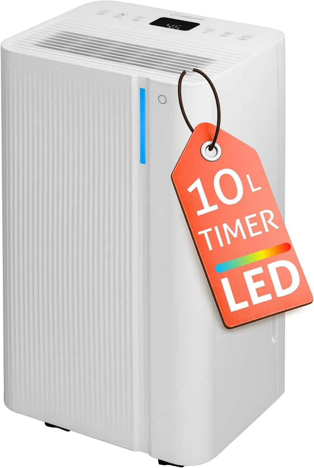 LEVI 10 osuszacz powietrza, 38 dB, timer, sterowanie dotykowe, Osuszacz powietrza Turbionaire, Cyfrowe Sterowanie Dotykowe, Wskaźnik LED Wilgotności