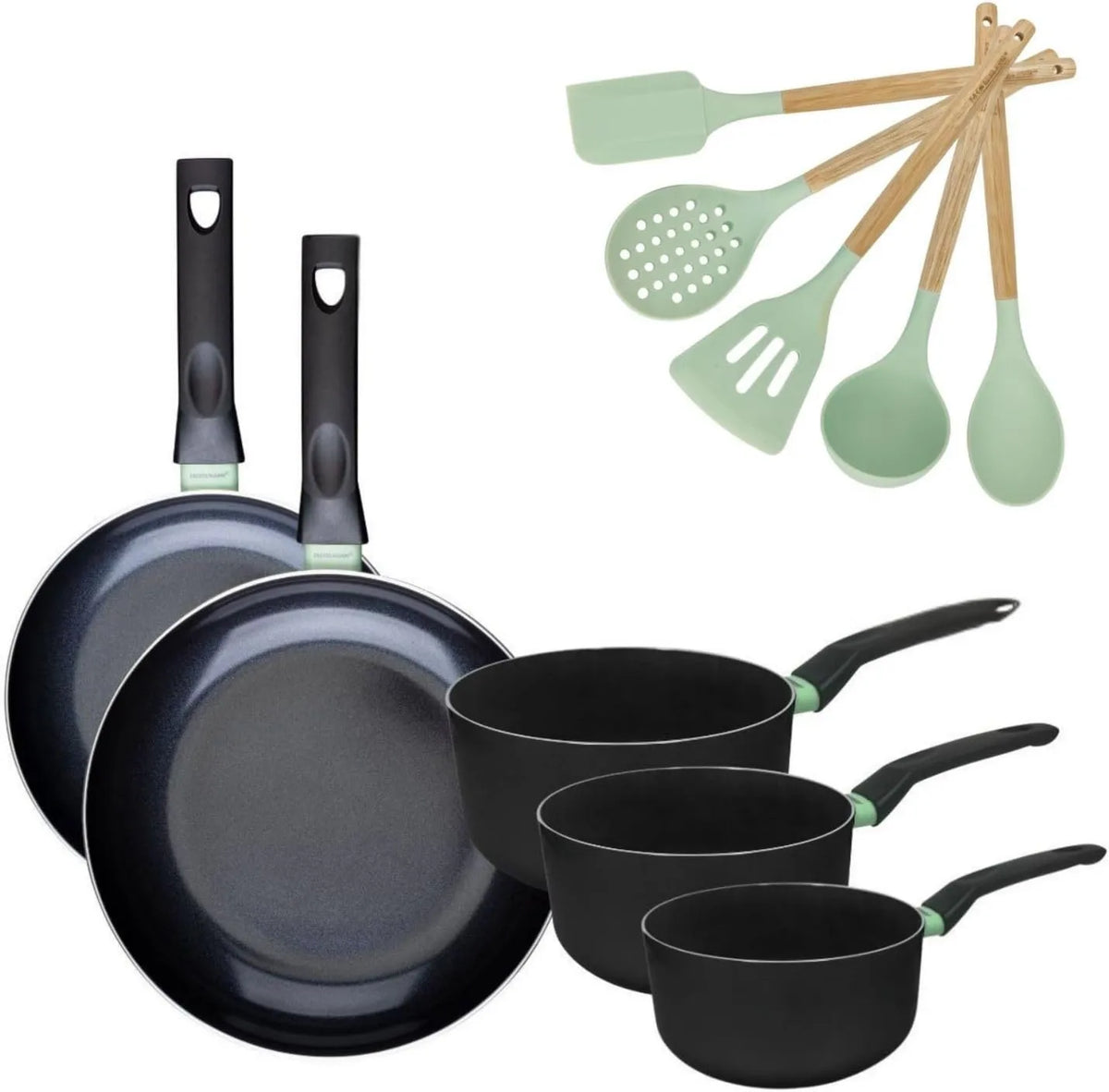 Fackelmann, Bateria, 28 cm, kuchnia 5 sztuk 16- 28 cm + 5 sztućców
