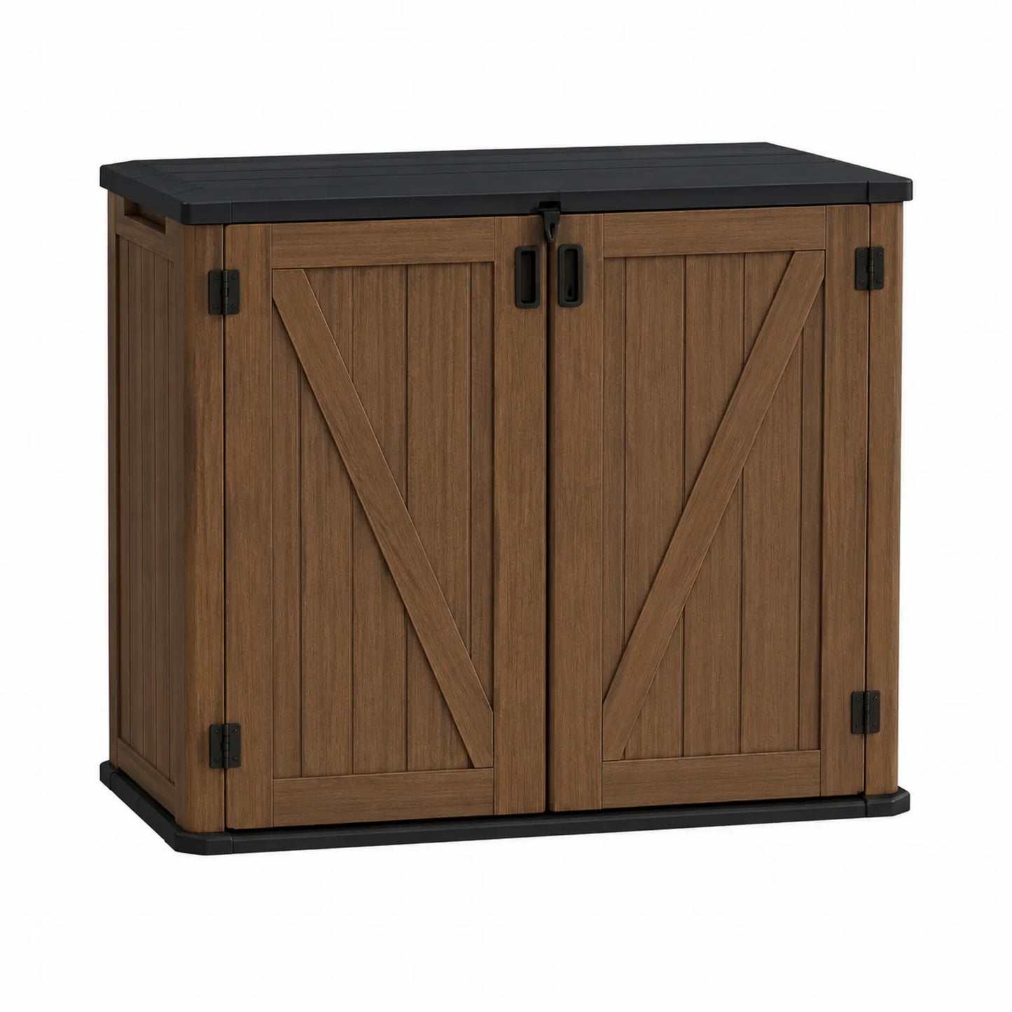 Ogrodowa Szafka z Tworzywa Sztucznego Brązowo-Czarna 90x45x90 cm