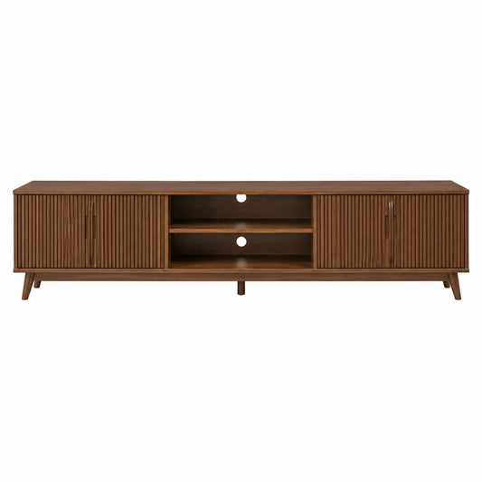 Szafka RTV drewniana brązowa 200x45x55 cm