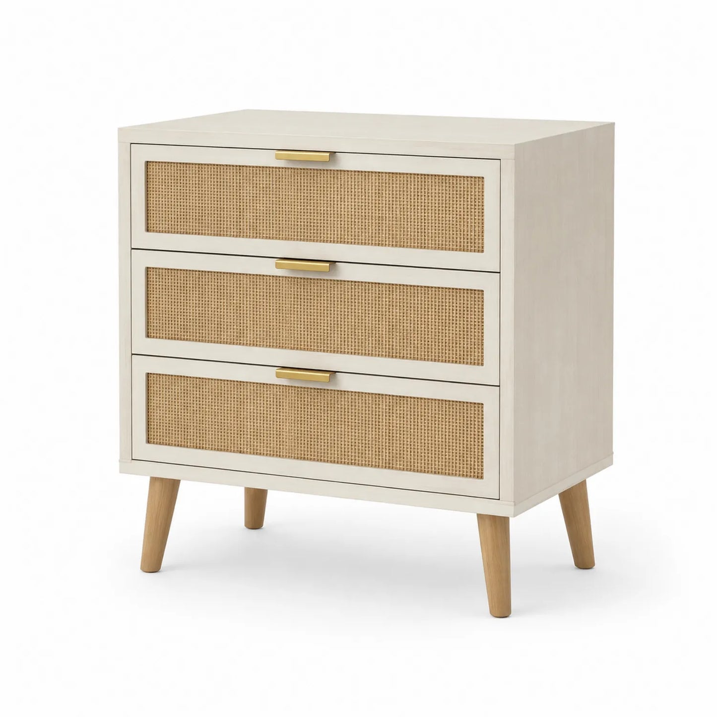 Komoda z trzema szufladami MDF i bambus naturalny 80x40x90 cm