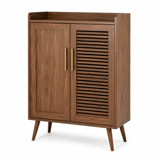 Szafka na buty z drewna orzechowego 100x80x35 cm