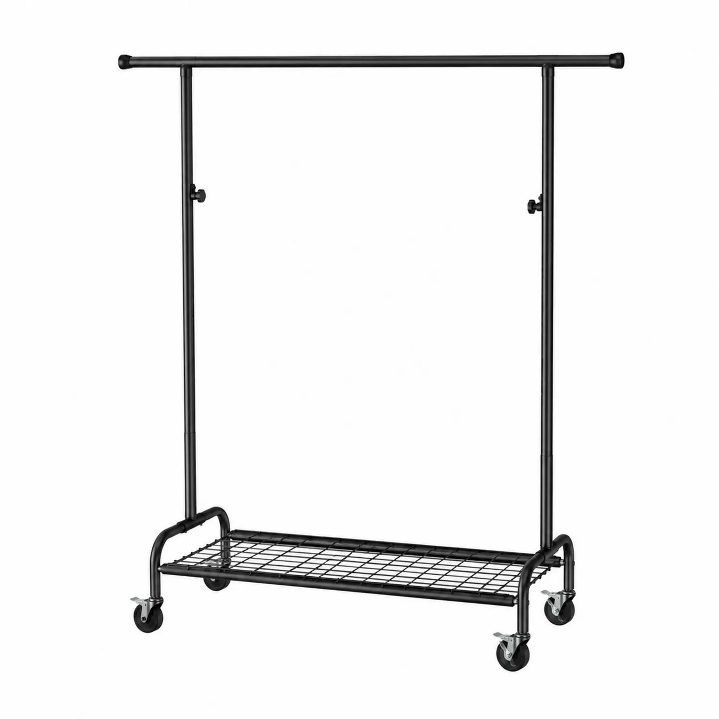 Metalowy stojak na ubrania z regulacją wysokości czarny 150x45x160 cm