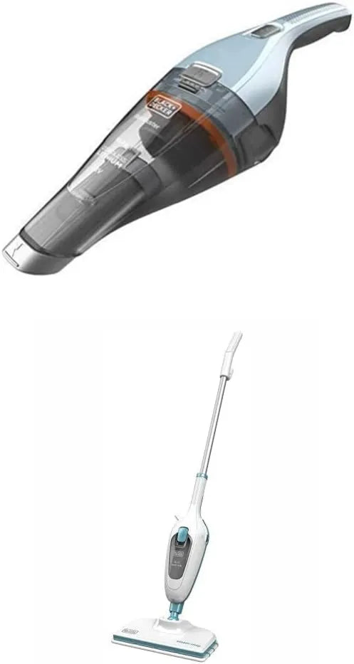 BLACK+DECKER odkurzacz ręczny, czarny+DECKER czarny+DECKER czarny+DECKER czarny+DECKER czarny + Decker NVC215 W- QW FSMH13E5- QS Odkurzacz, para, czarna, Broma parowa z myjnikiem ręcznym i 5 Akcesoria, 7.2 V NVC215 W-QW FSMH13E5-QS