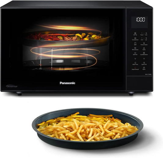 Panasonic, NN- CT56RBEPG 4- in-1 Kuchenka mikrofalowa, 27 l, 1000 / 1300 W, 19 programów, grill, Inverter, mikrofalówka, czarny, Turnable ciepła, kosz NN-CT56RBEPG 4-en-1