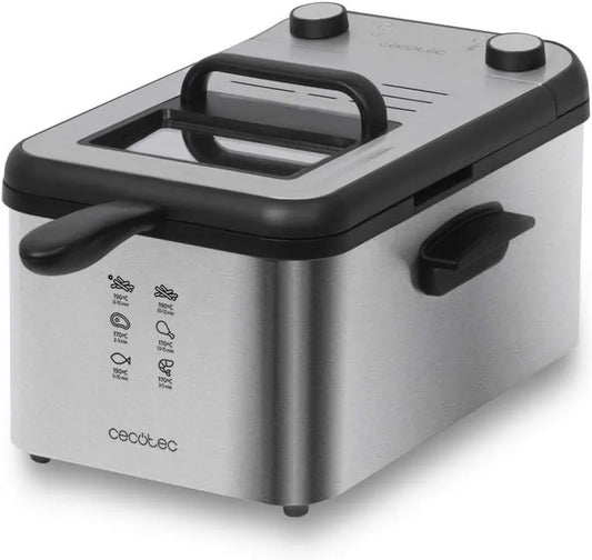 Cecotec, 30min 2400 W. Zmywarka, 3 l, 2400 W, licznik, stal nierdzewna, CleanFry 3000 Full nierdzewny elektryczny Fry, do 190 oC