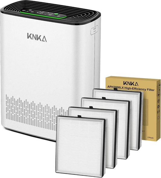 KNKA oczyszczacz powietrza, 300 m3 / h, CADR 300 APH3000, HEPA & Filtr węgla aktywnego, Opakowanie 4, na 80 m²