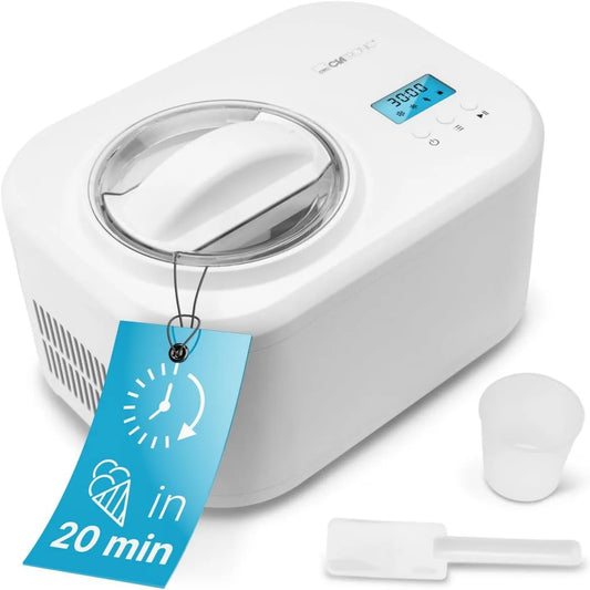 Clatronic, ICM 3799 Kompresssor- Eismascine, kostkarka do lodu i sorbet, 1 l
