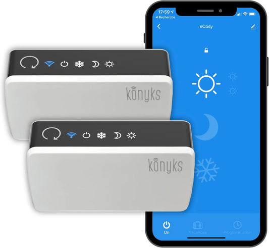 Konyks, Google elektryczny Radiatory, Wi-Fi, Google Assistant, Alexa i Siri, biały, 6-kolejności Pilot Wire