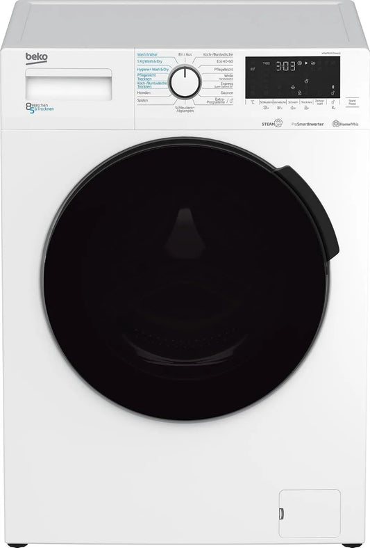 Beko pralko-suszarka, sterowanie dotykowe, łączność Bluetooth, funkcja pary, WDW85141Steam1 b300 wolnostojąca suszarka do prania