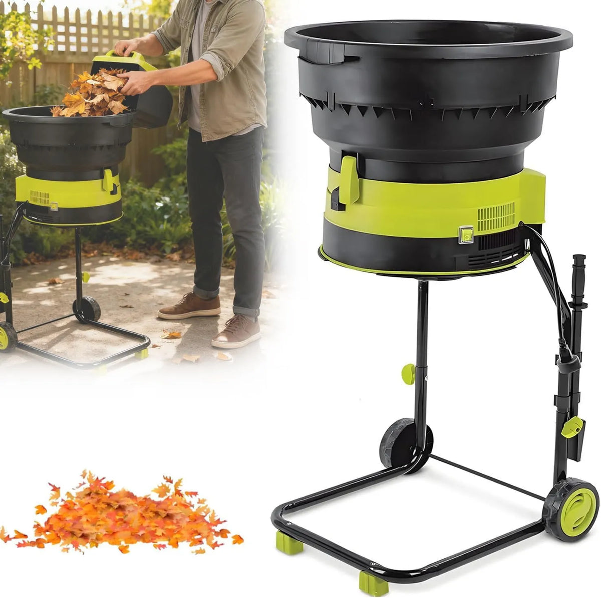 QuinteZhenTially, 60mowercord Przenośny, 32 Cm, 2500 W, 208 l, do kompostowania Czyszczenie Jardi 60mowercord 60mpowercord