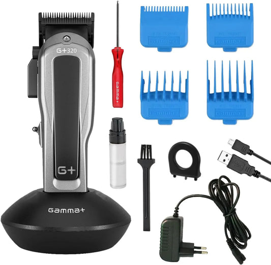 GAMMA+ maszynka do strzyżenia, G + 320 Silnik, USB, Profesjonalne, bezprzewodowe, czarne
