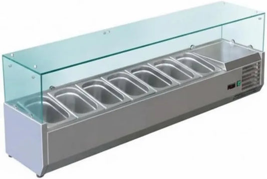 Générique, Produkt 7 x GN 1, Sałata witrażowa Generyczna Składniki chłodnicze 1500 mm, + 2°C, + 8°C, Stal nierdzewna