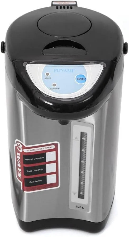 KenSyuInt, czajnik elektryczny, 4 l, 750 W, duży zbiornik, stal nierdzewna, czarny, 4 l dystrybutor ciepłej wody ze stali nierdzewnej