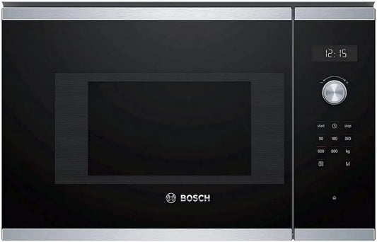 Bosch BFL524MS0 kuchenka mikrofalowa, 3,0 kg, stal nierdzewna, Seria 6 Wbudowany Mikrofalówka Solo 20L 800W Czarny