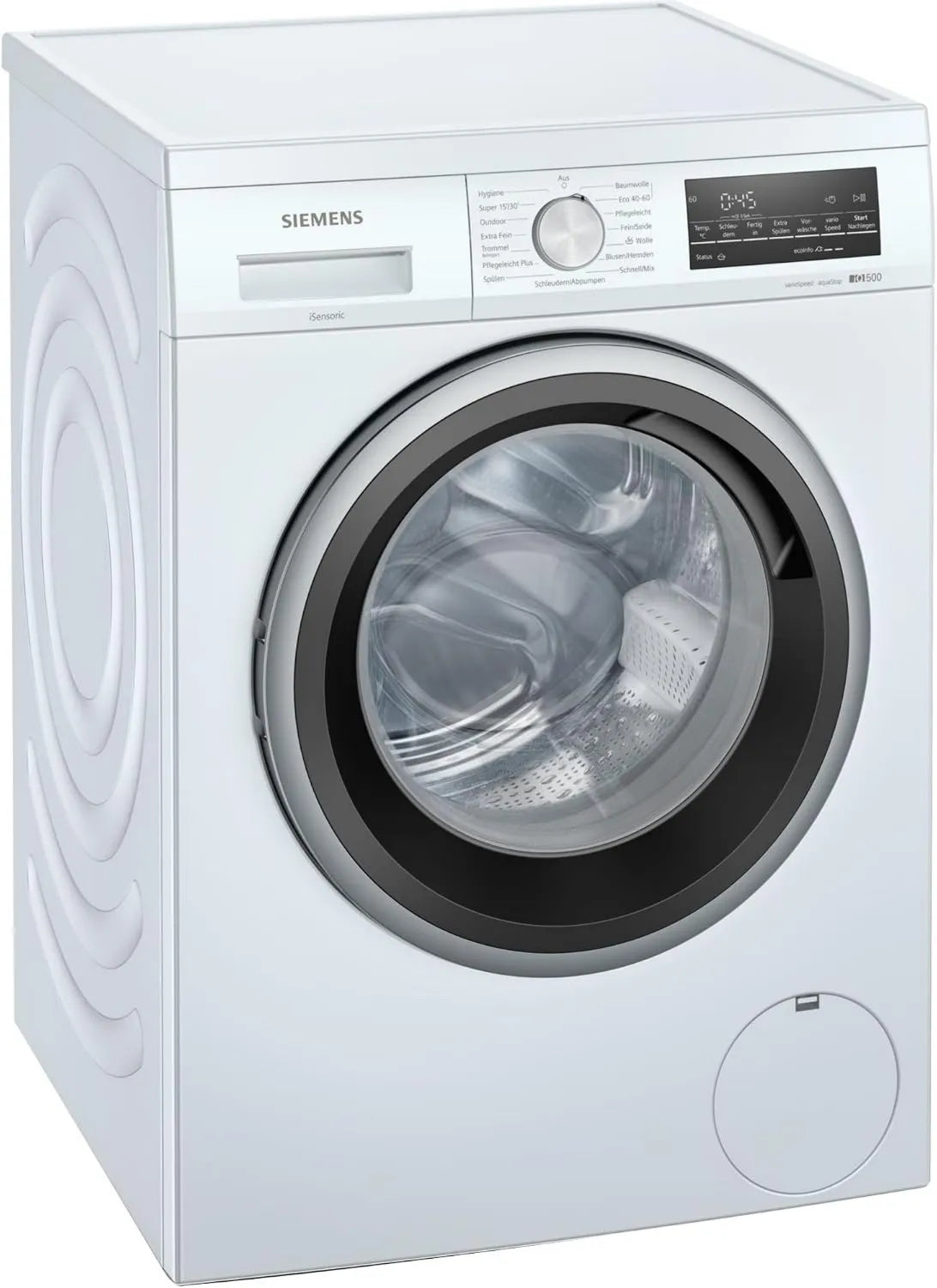 SIEMENS pralka, iQ500 WU14UT70, 60 cm, 8 kg, plener, dotyk, biały, dioda LED Prosty dotyk, 1400 obr./min, min, Speed Pack L, obciążenie przednie