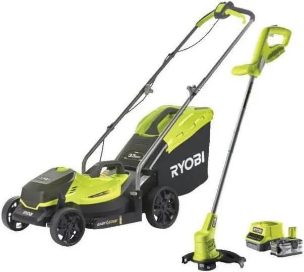 RYOBI, 18 V RLM18X33B40 Bateria, Ładowarka, 33 cm, 35 l, 18 V, 180m, dla Ogrodów do 180 m²