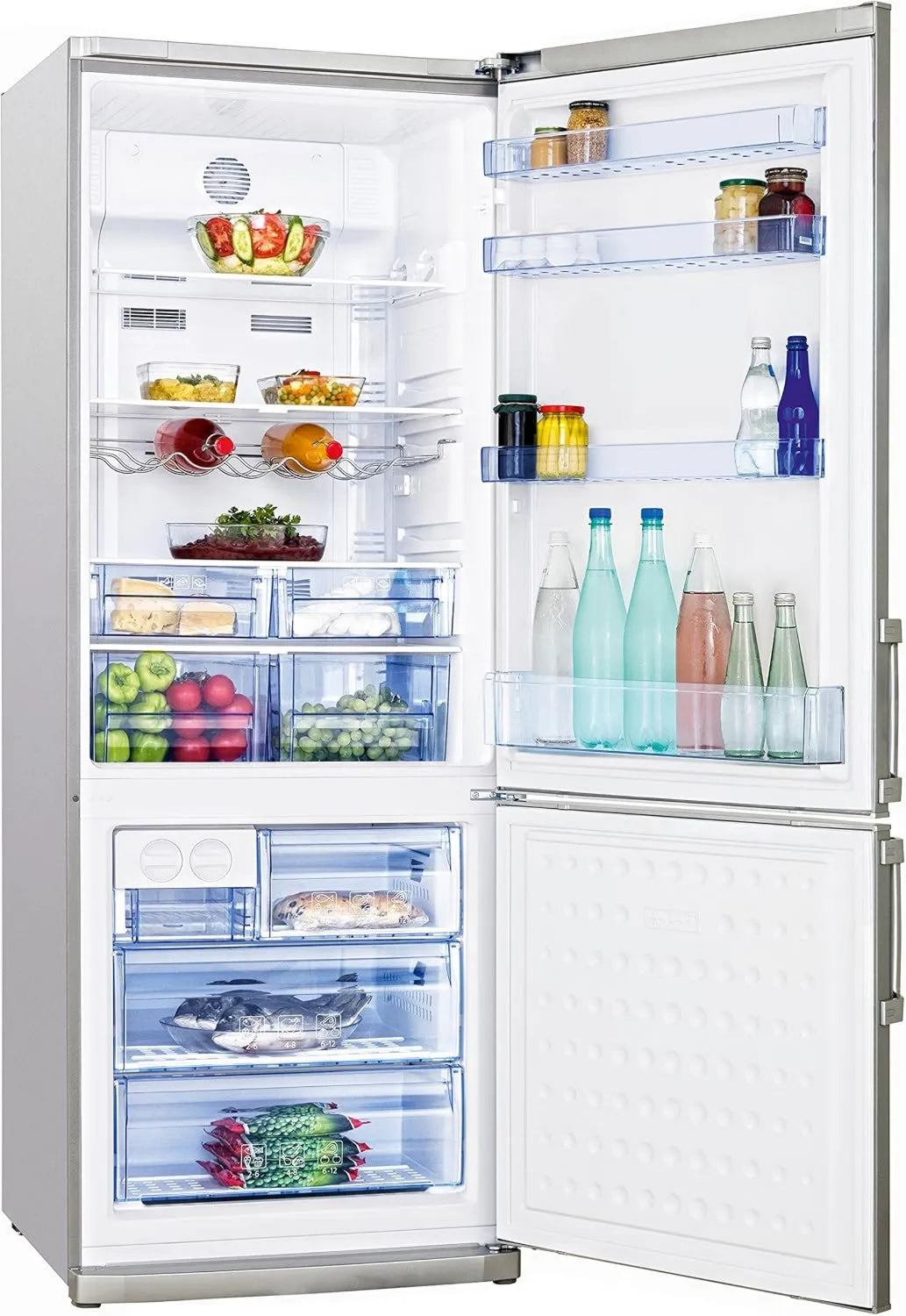 Beko lodówka, Zamrażarka, 318 l, No Frost, 2 strefy temperaturowe, stal nierdzewna, Zamrażarka: 112 l, CN 148240 X, Sterownik